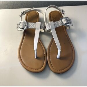 Daisy Fuentes White Silver Thong Sandals US‎ Size 5.5 Y2K